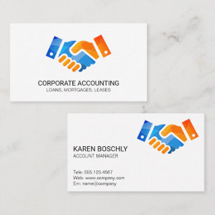Business Handshake Logo Card