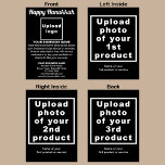 Business Hanukkah Black Folded Holiday Card<br><div class="desc">Happy Hanukkah! Wishing you joy, peace and blessing this festival of lights. A holiday to celebrate this December and to advertise also your business products or services to customers or clients. Holiday to promote your brand name. Customizable Hanukkah folded holiday card that you can put your business brand, products or...</div>