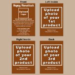 Business Hanukkah Brown Folded Holiday Card<br><div class="desc">Happy Hanukkah! Wishing you joy, peace and blessing this festival of lights. A holiday to celebrate this December and to advertise also your business products or services to customers or clients. Holiday to promote your brand name. Customizable Hanukkah folded holiday card that you can put your business brand, products or...</div>