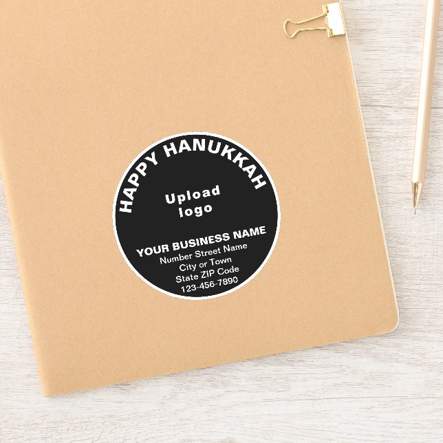 Business Hanukkah Greeting on Black Round Vinyl (Notebook)