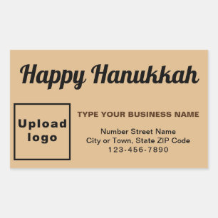 Business Hanukkah Greeting on Light Brown Sticker