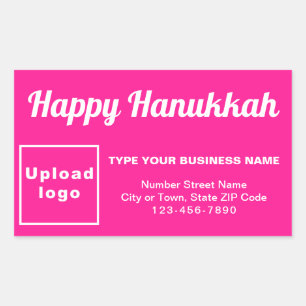 Business Hanukkah Greeting on Pink Sticker