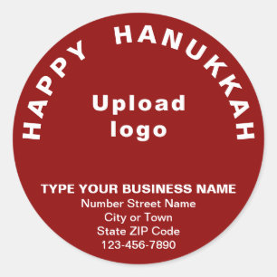 Business Hanukkah Greeting on Red Round Sticker