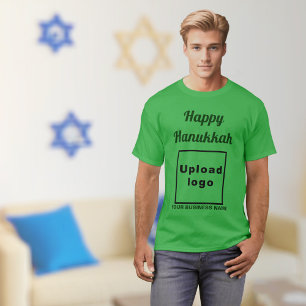 Business Hanukkah Greeting on Shamrock Green T-Shirt
