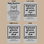 Business Hanukkah Grey Folded Holiday Card<br><div class="desc">Happy Hanukkah! Wishing you joy, peace and blessing this festival of lights. A holiday to celebrate this December and to advertise also your business products or services to customers or clients. Holiday to promote your brand name. Customizable Hanukkah folded holiday card that you can put your business brand, products or...</div>