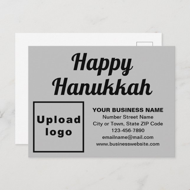 Business Hanukkah Grey Holiday Postcard (Front/Back)
