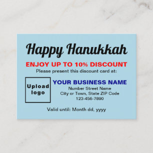 Business Hanukkah Light Blue Discount Card