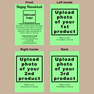 Business Hanukkah Light Green Folded Greeting Card