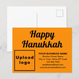 Business Hanukkah Orange Colour Holiday Postcard