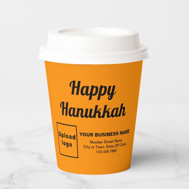 Business Hanukkah Orange Colour Paper Cup (Front)