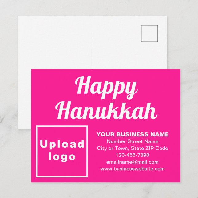 Business Hanukkah Pink Holiday Postcard (Front/Back)