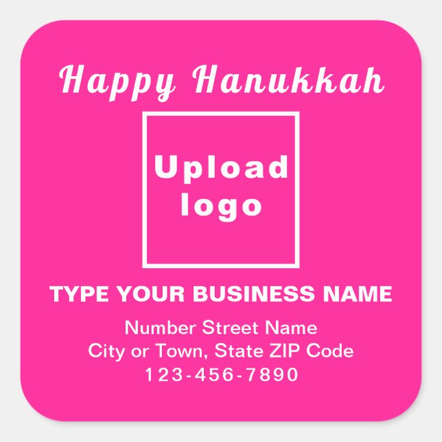 Business Hanukkah Pink Square Sticker (Front)