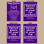 Business Hanukkah Purple Folded Holiday Card<br><div class="desc">Happy Hanukkah! Wishing you joy, peace and blessing this festival of lights. A holiday to celebrate this December and to advertise also your business products or services to customers or clients. Holiday to promote your brand name. Customizable Hanukkah folded holiday card that you can put your business brand, products or...</div>