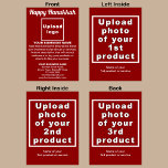 Business Hanukkah Red Folded Holiday Card<br><div class="desc">Happy Hanukkah! Wishing you joy, peace and blessing this festival of lights. A holiday to celebrate this December and to advertise also your business products or services to customers or clients. Holiday to promote your brand name. Customizable Hanukkah folded holiday card that you can put your business brand, products or...</div>