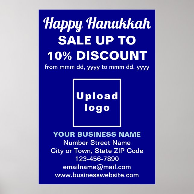 Business Hanukkah Sale on Blue Poster (Front)