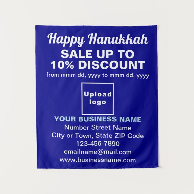 Business Hanukkah Sale on Blue Tapestry (Front)