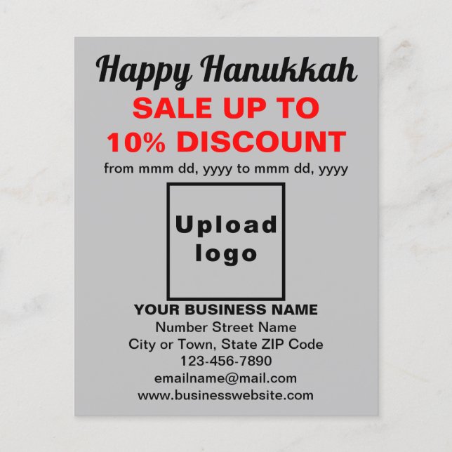 Business Hanukkah Sale on Grey Flyer (Front)