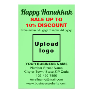 Business Hanukkah Sale on Light Green Photo Paper