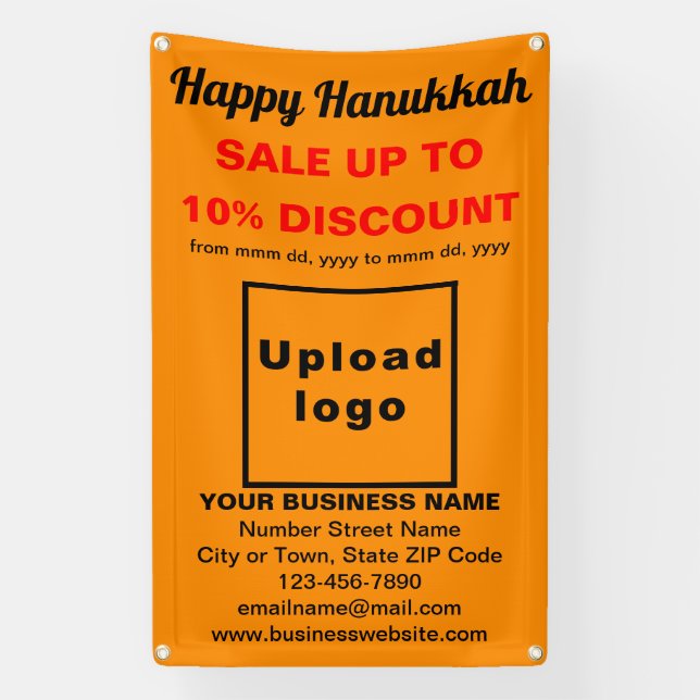 Business Hanukkah Sale on Orange Colour Banner (Vertical)