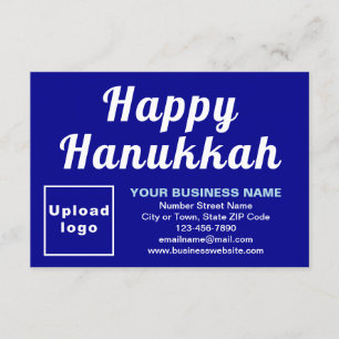 Business Hanukkah Small Blue Flat Greeting Card