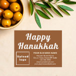 Business Hanukkah Small Brown Flat Holiday Card<br><div class="desc">Happy Hanukkah! Wishing you joy, peace and blessing this festival of lights. A holiday to celebrate and to advertise also your business. Small size flat holiday card that you can customize to put your business brand and with Hanukkah greeting. Customize it and use it to greet your customers or clients...</div>