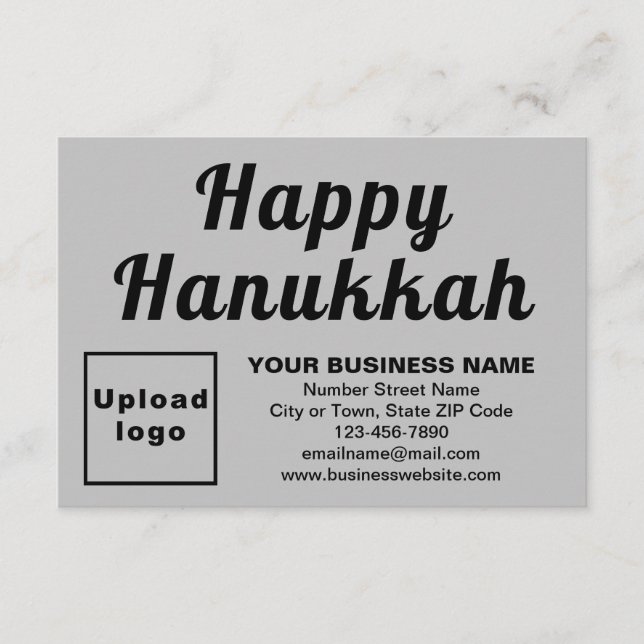 Business Hanukkah Small Grey Flat Greeting Card (Front)