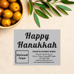 Business Hanukkah Small Grey Flat Holiday Card<br><div class="desc">Happy Hanukkah! Wishing you joy, peace and blessing this festival of lights. A holiday to celebrate and to advertise also your business. Small size flat holiday card that you can customize to put your business brand and with Hanukkah greeting. Customize it and use it to greet your customers or clients...</div>