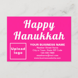 Business Hanukkah Small Pink Flat Card