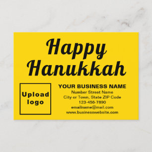Business Hanukkah Small Yellow Flat Greeting Card