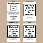 Business Hanukkah White Folded Holiday Card<br><div class="desc">Happy Hanukkah! Wishing you joy, peace and blessing this festival of lights. A holiday to celebrate this December and to advertise also your business products or services to customers or clients. Holiday to promote your brand name. Customizable Hanukkah folded holiday card that you can put your business brand, products or...</div>