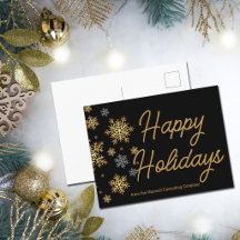 Business Happy Holidays Custom Black Gold Elegant