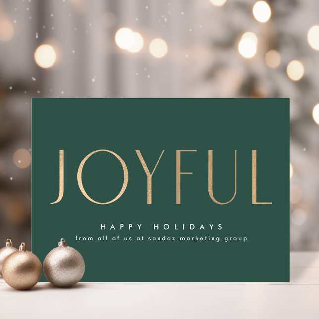 Business Holiday Joyful Simplicity Green Gold Card (Business Holiday Joyful Simplicity Green Gold Card)