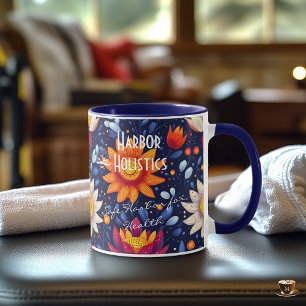Business Holistic Health,Vibrant Sunflower & Lotus Mug