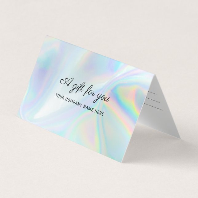 Business Holographic Script Gift Certificate (Front)