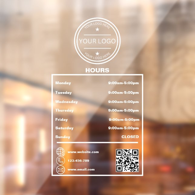 Business Hours of Operation Office Hours Decal (Sheet 2)