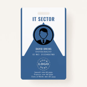 Business ID Badge Featuring Logo and Photo