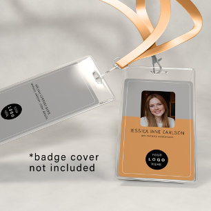 Business ID card modern company logo QR employee Badge