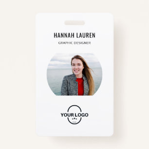 Business ID Card Modern Large Photo Employee Bad Badge