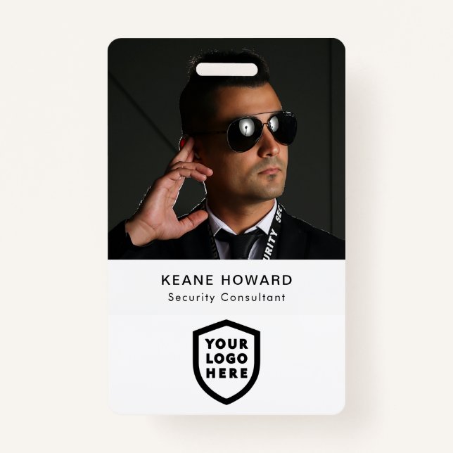 Business ID Card | Modern Large Photo Employee Badge (Front)