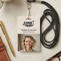 Business ID Card QR Modern Large Photo Employee