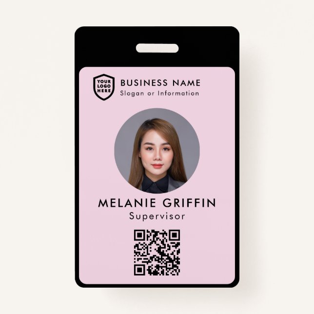 Business ID Logo | Modern Custom Employee Staff  Badge (Front)