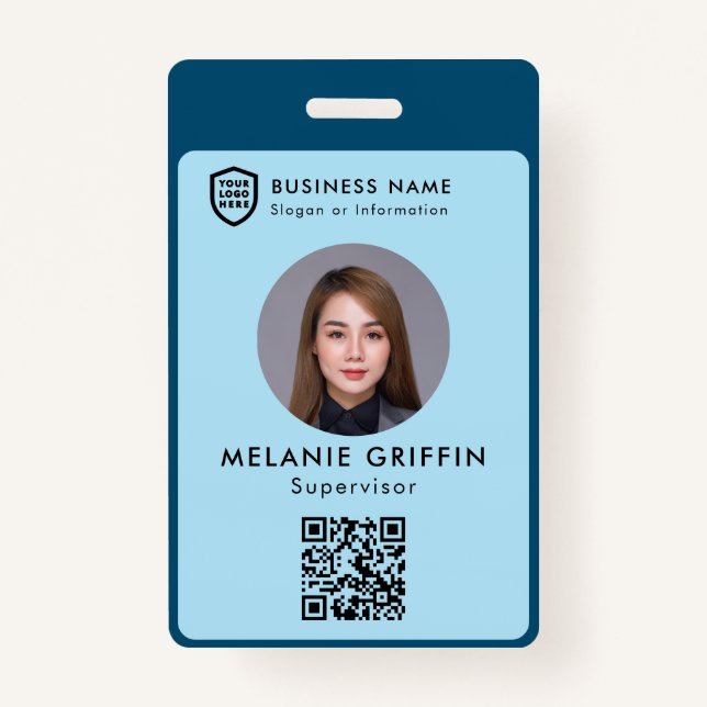 Business ID Logo | Modern Custom Employee Staff  Badge (Front)