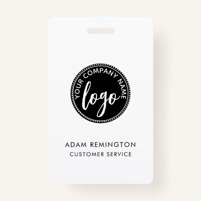 Business ID Logo Modern Custom Staff Employee Badge (Front)