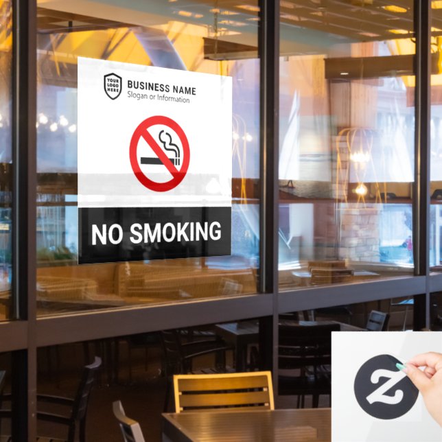 Business ID Logo | No Smoking Window Cling (Restaurant Window)