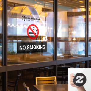 Business ID Logo No Smoking Window Cling