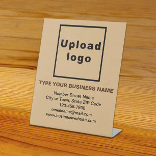 Business Information Light Brown Pedestal Sign