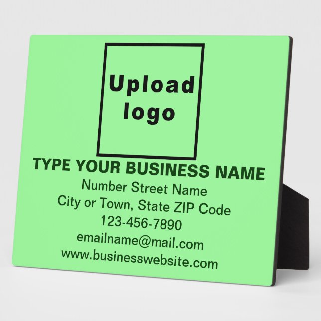Business Information Light Green Rectangle Plaque (Side)