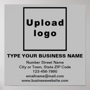 Business Information on Grey Square Poster