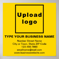 Business Information on Yellow Square Poster