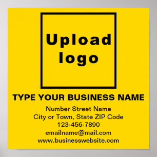 Business Information on Yellow Square Poster